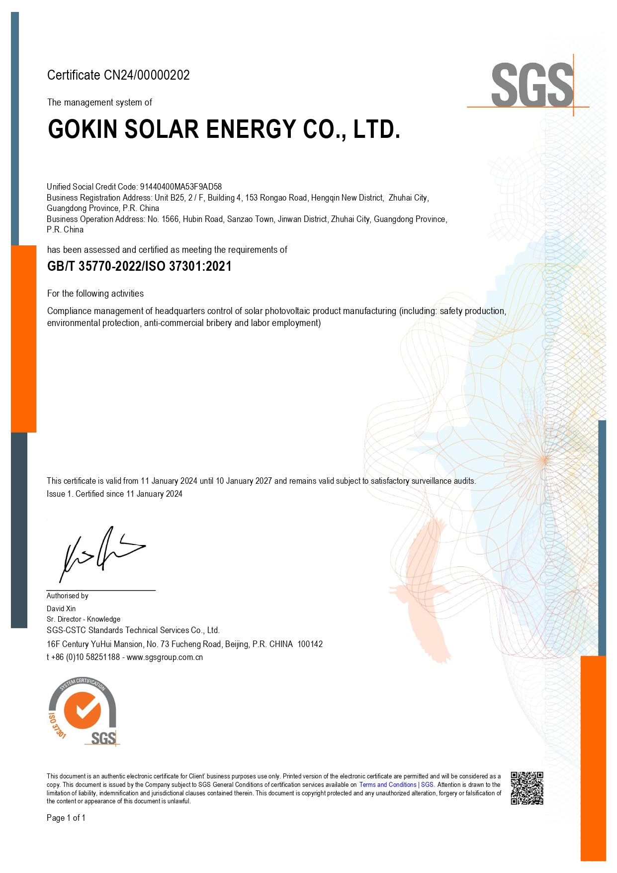 Certificat ISO 37301 pour le management de la conformité